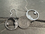 Sterling Silver Moon And Star Earrings