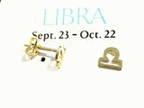 Gold Plated Sterling Libra Zodiac Earrings