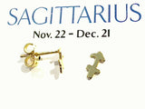 Gold Plated Sterling Sagittarius Zodiac Earrings