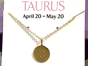 16" - 18" Gold Plated Sterling Taurus Zodiac Necklace