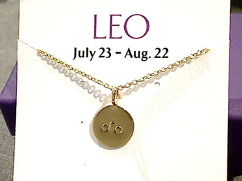 16" - 18" Gold Plated Sterling Leo Zodiac Necklace