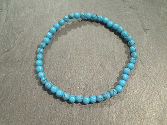 Synthetic Turquoise 4MM Stretch Bracelet