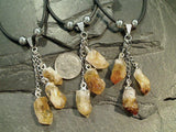 Citrine Crystal Points Necklace - Silver Plated