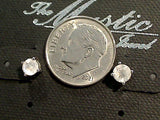 Moonstone, Sterling Silver Small 4MM Stud Earrings