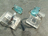 Size 9 Rough Cut Apatite, Sterling Silver Ring