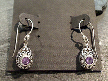 Amethyst, Sterling Silver Earrings