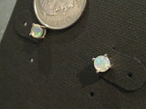 Ethiopian Opal, Sterling Silver Small 4MM Stud Earrings