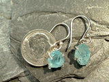 Rough Apatite, Sterling Silver Small Earrings