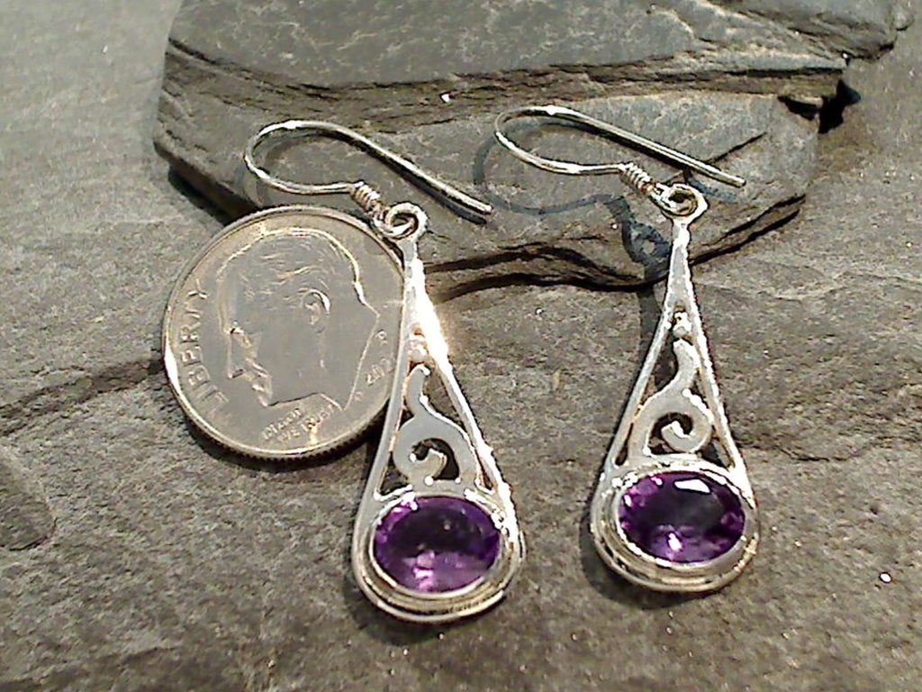 Amethyst earrings 925 silver, amethyst silver earings,amethyst drop earrings,gemstone earrings,genuine outlet amethyst,faceted Amethyst Jewelry