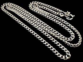 18" Thick Gauge Curb Link Chain, Sterling