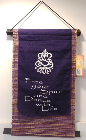 Ganesha Seagrass Scroll Banner 15'' x 9''