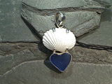 Ark Shell, Sea Glass, Sterling Silver Pendant