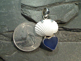 Ark Shell, Sea Glass, Sterling Silver Pendant