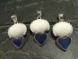 Ark Shell, Sea Glass, Sterling Silver Pendant