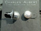 Pearl, .950 Fine Sterling Post Earrings