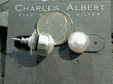 Pearl, .950 Fine Sterling Post Earrings