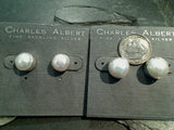 Pearl, .950 Fine Sterling Post Earrings