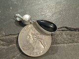 Onyx, Pearl, Sterling Silver Pendant