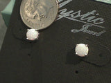 Lab Created Opal, Sterling Silver 5MM Stud Earrings