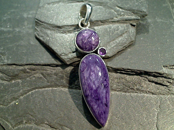 Charoite buy and Amethyst Pendant