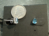 Blue Topaz, Sterling Silver 4x6MM Pear Shape Stud Earrings