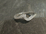 Size 4.5 CZ, Sterling Silver Wave Ring