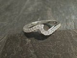 Size 5.5 CZ, Sterling Silver Wave Ring