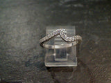 Size 8.5 CZ, Sterling Silver Wave Ring