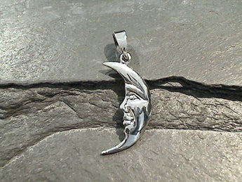 Sterling Silver Crescent Moon Pendant