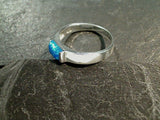 Size 8.5 Lab Created Opal, Sterling Silver Ring
