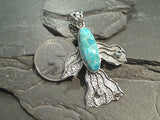 Turquoise, Blue Topaz, Sterling Silver Large Pendant