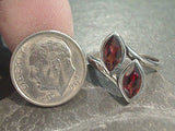 Size 6 Garnet, Sterling Silver Ring