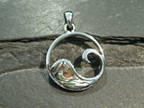 Abalone, Sterling Silver Wave Pendant