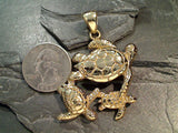 Alchemia Sea Turtle Family Large Pendant