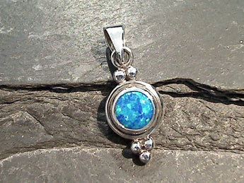 Lab Created Opal, Sterling Silver Small Pendant