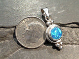 Lab Created Opal, Sterling Silver Small Pendant