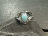 Size 6 Larimar, Sterling Silver Ring