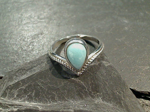 Size 6 Larimar, Sterling Silver Ring