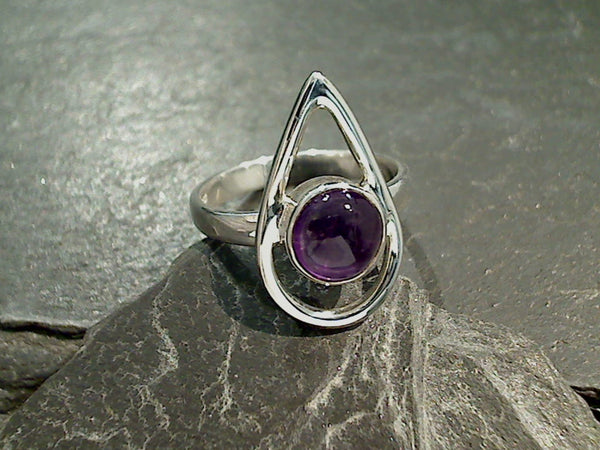Size 8 Amethyst, Sterling Silver Ring