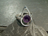 Size 8 Amethyst, Sterling Silver Ring