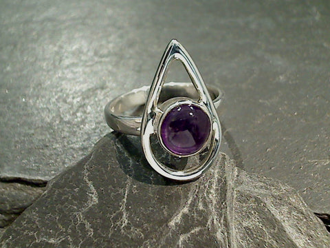 Size 8 Amethyst, Sterling Silver Ring