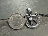 Sterling Silver Horse Head In Horse Shoe Pendant