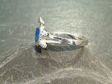 Size 6.75 Lab Created Opal, Sterling Silver Sea Turtle Ring