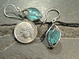 Rough Apatite, Sterling Silver Earrings