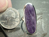 Size 6 Charoite, Sterling Silver Ring