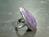 Size 9 Charoite, Sterling Silver Ring