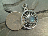 Labradorite, Sterling Silver Sun And Wave Pendant