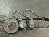 Moonstone, CZ, Sterling Silver Earrings