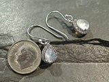 Moonstone, CZ, Sterling Silver Earrings