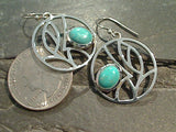 Turquoise, Sterling Silver Large Earrings